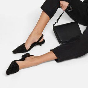 NEW Toteme The Slingback Teddy Faux-shearling Pumps
